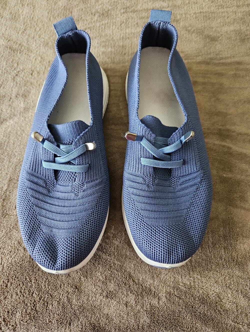 Womens  Slip-On Knit Sneaker - Blue Size 8